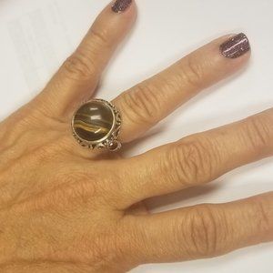 Sterling Silver Tigers Eye Stone Ring